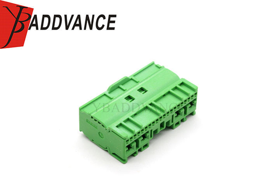 Automotive Green Color PBT GF15 Unsealed Female 24 Pin Connector For Cars